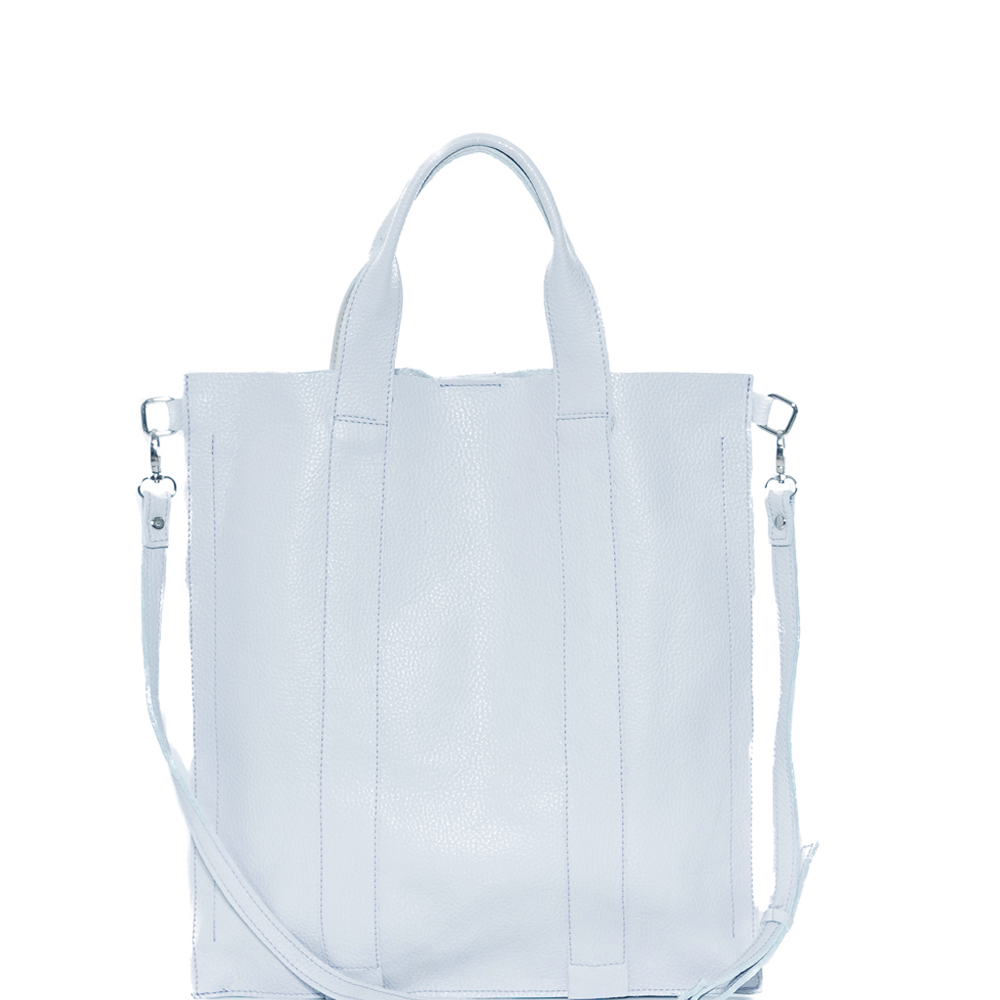 Елегантна чанта от естествена кожа модел Melanie lt blue/1
